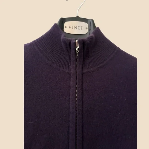 ⭐️ AV Cashmere Purple Zip-Up Turtleneck Sweater - Size S - Picture 6 of 6